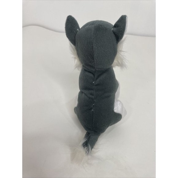 Husky Wolf Dog Stuffed Toy Plushy 8” (2018) White Grey Blue Eyes BEST TOY MFG. - Picture 4 of 12